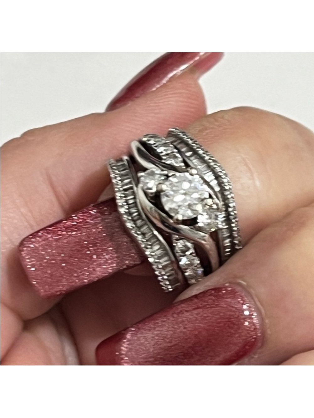 1.5CT 10Kt white gold wedding ring set
